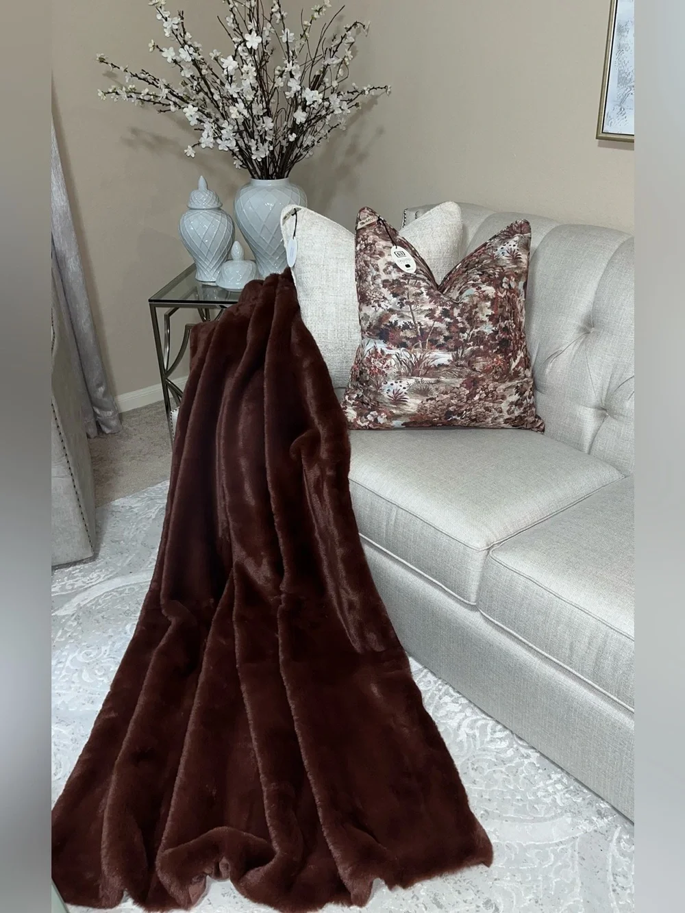 1-NWT CALLISTO HOME AUTUMN LANDSCAPE DESIGN LUXURY DECORATIVE PILLOW (T10188F14)